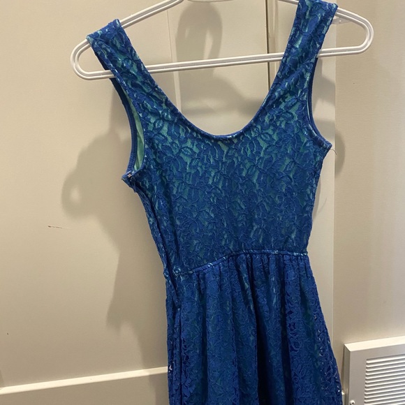 Mint and blue net dress - Picture 4 of 4